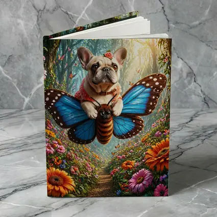French Bulldog Flying Butterfly Magical Forest