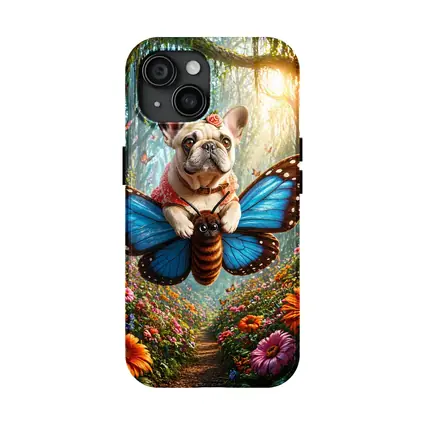 French Bulldog Flying Butterfly Magical Forest