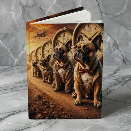 French Bulldogs With Clocks Sunset Sky