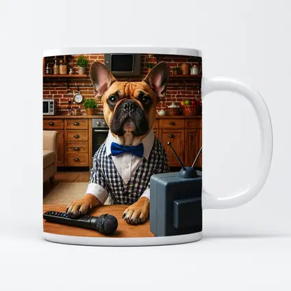 French Bulldog News Anchor Kitchen Studio