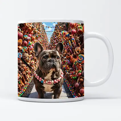 French Bulldog In Colorful Candy Street