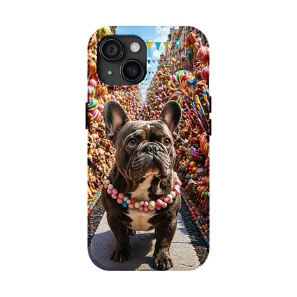 French Bulldog In Colorful Candy Street