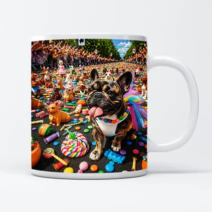 French Bulldog at Colorful Candy Parade