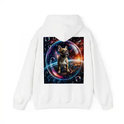 French Bulldog Floating in Space Bubble