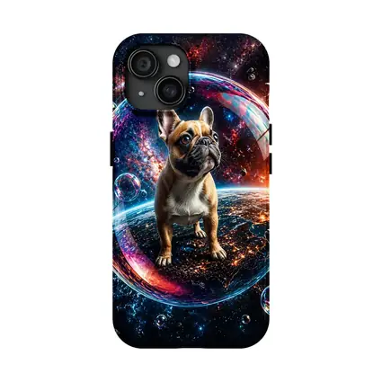 French Bulldog Floating in Space Bubble