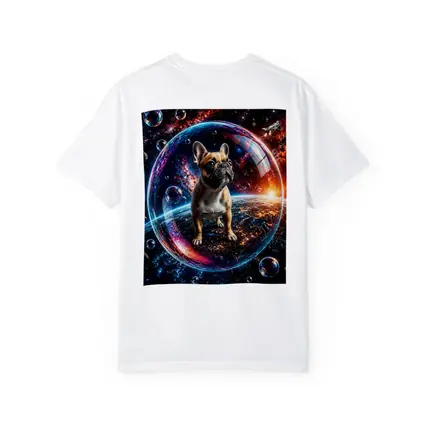 French Bulldog Floating in Space Bubble