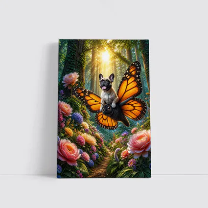 French Bulldog Butterfly Wings Magical Forest