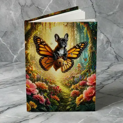 French Bulldog Butterfly Flying Magical Forest