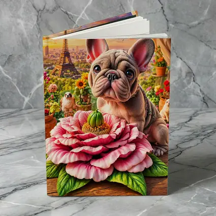 French Bulldog Giant Peony Paris Eiffel Tower