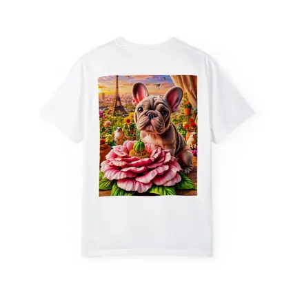 French Bulldog Giant Peony Paris Eiffel Tower