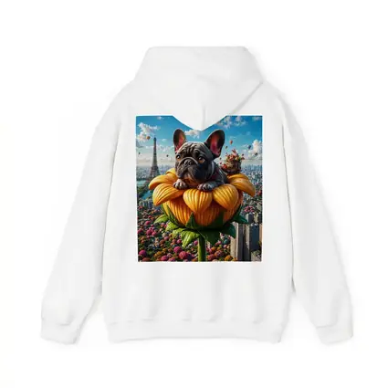 French Bulldog Sitting Giant Sunflower Paris