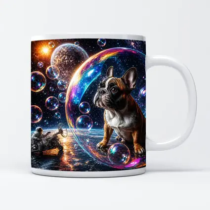 French Bulldog Astronaut Space Bubbles Galaxy