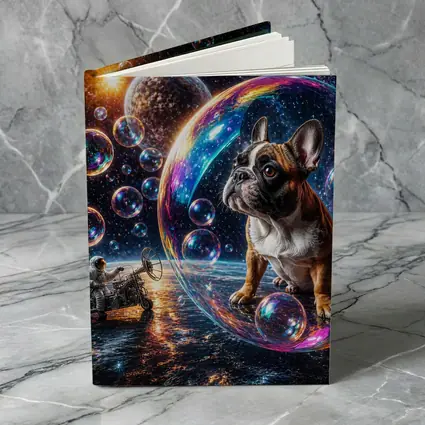 French Bulldog Astronaut Space Bubbles Galaxy