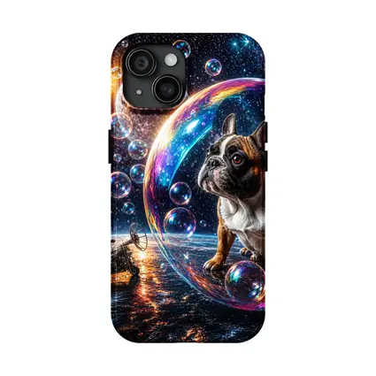 French Bulldog Astronaut Space Bubbles Galaxy
