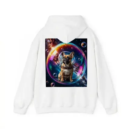 French Bulldog Astronaut Floating in Space Bubble