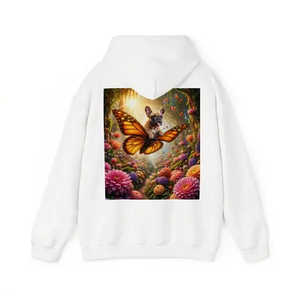 French Bulldog Butterfly Flying Magical Flower Garden