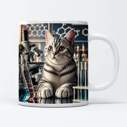 American Shorthair Cat In Science Laboratory