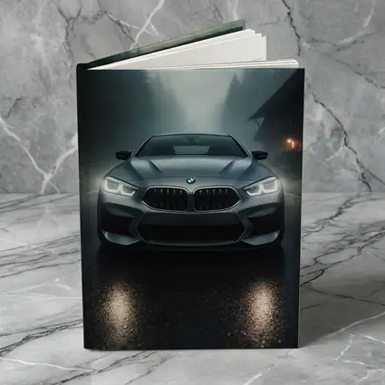 BMW M8 Front View Misty Forest Road