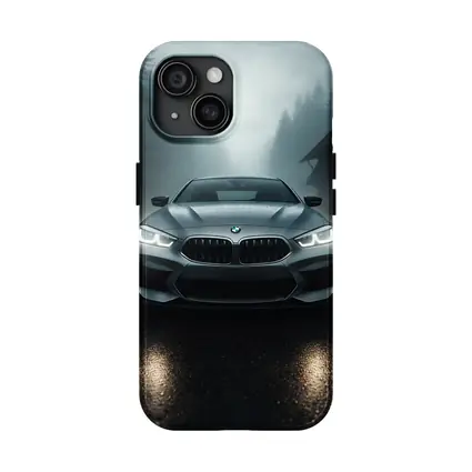 BMW M8 Front View Misty Forest Road