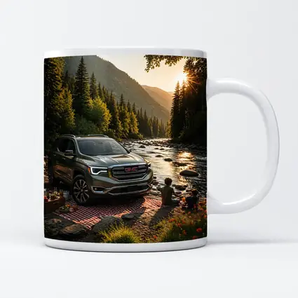 GMC Acadia Parked by Mountain River