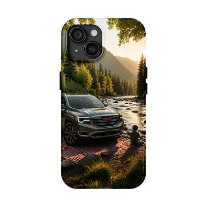 GMC Acadia Parked by Mountain River