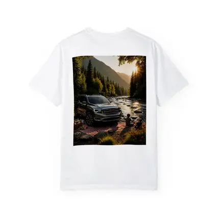 GMC Acadia Parked by Mountain River