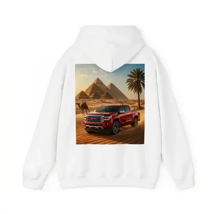 GMC Canyon Red Truck Egyptian Pyramids Desert