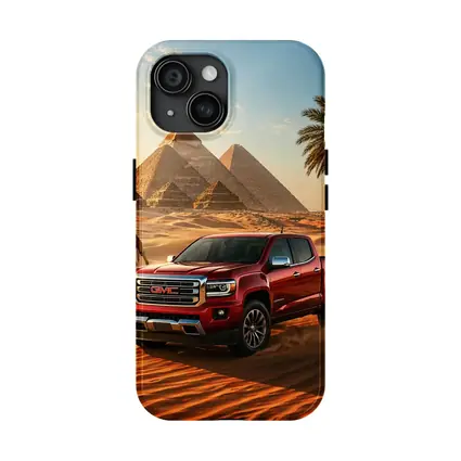 GMC Canyon Red Truck Egyptian Pyramids Desert