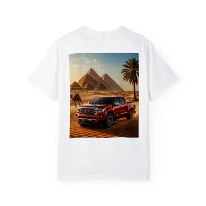 GMC Canyon Red Truck Egyptian Pyramids Desert
