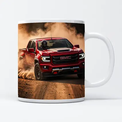 GMC Canyon Red Truck Dirt Road Drift