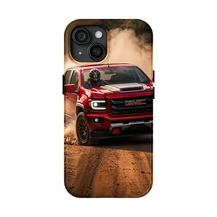 GMC Canyon Red Truck Dirt Road Drift