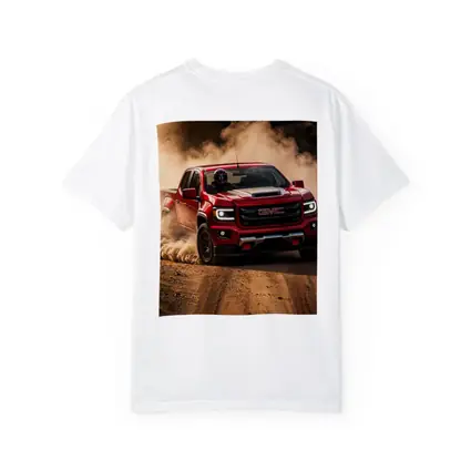GMC Canyon Red Truck Dirt Road Drift
