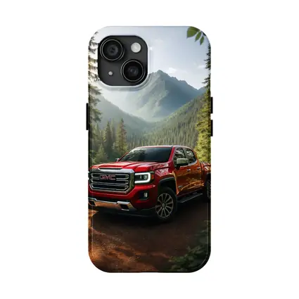 GMC Canyon Red Truck Mountain Forest Trail