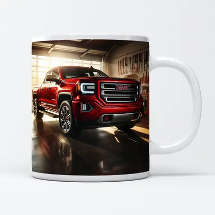 GMC Sierra Red Truck Garage Setting