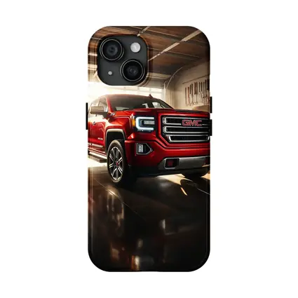 GMC Sierra Red Truck Garage Setting