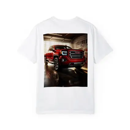 GMC Sierra Red Truck Garage Setting