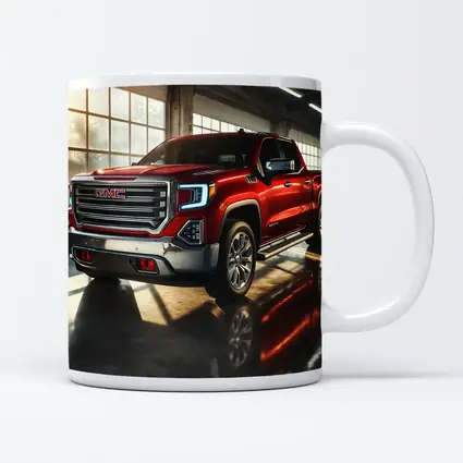GMC Sierra Red Truck Garage Setting