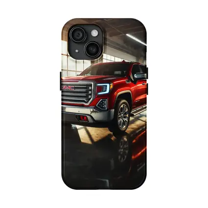GMC Sierra Red Truck Garage Setting