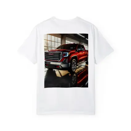 GMC Sierra Red Truck Garage Setting