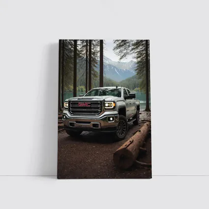 GMC Sierra Truck Forest Mountain Lake