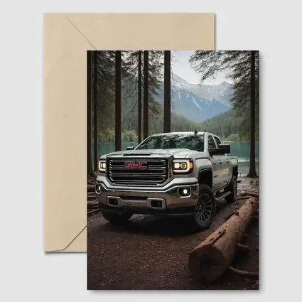 GMC Sierra Truck Forest Mountain Lake