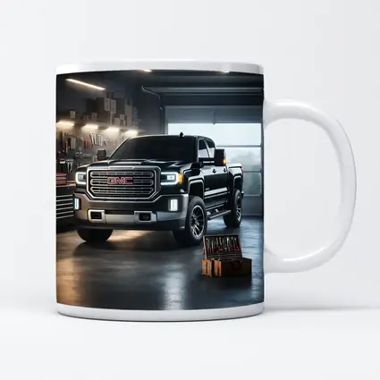 GMC Sierra Truck Black Garage Workshop Scene