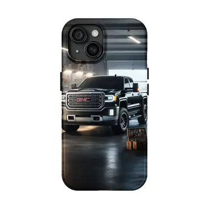 GMC Sierra Truck Black Garage Workshop Scene