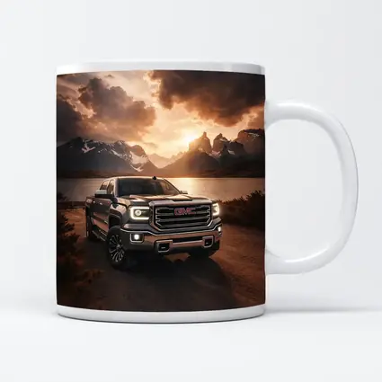 GMC Sierra Truck Mountain Lake Sunset