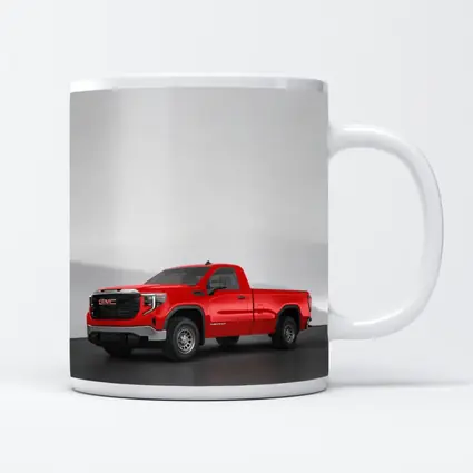 GMC Sierra Red Truck Concrete Wall Background
