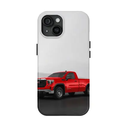GMC Sierra Red Truck Concrete Wall Background