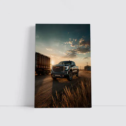 GMC Sierra Truck On Dusty Rural Road