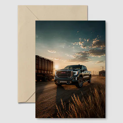GMC Sierra Truck On Dusty Rural Road