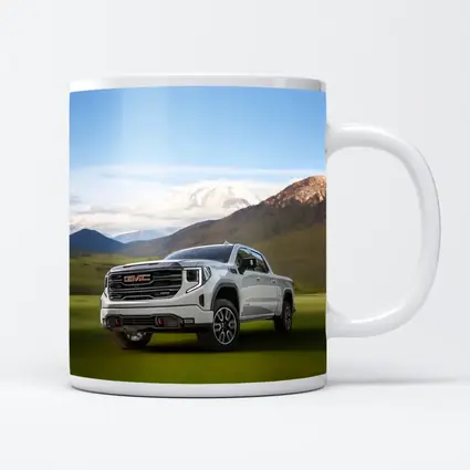 GMC Sierra AT4 White Truck Mountain Meadow