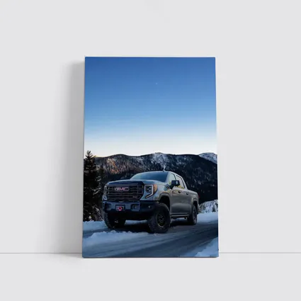 GMC Sierra Truck Snowy Mountain Road